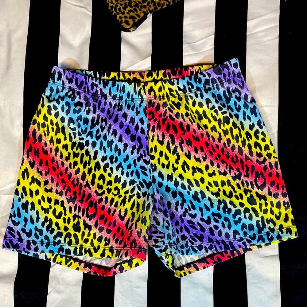 Bright color, leopard boot shorts